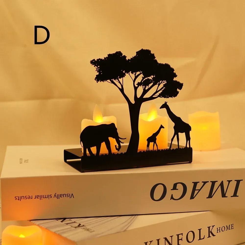 Creative Metal Candle Holder Home Decoration European Wrought Iron Candle Holder Elephant Elk Metal Ornament Valentine's Day