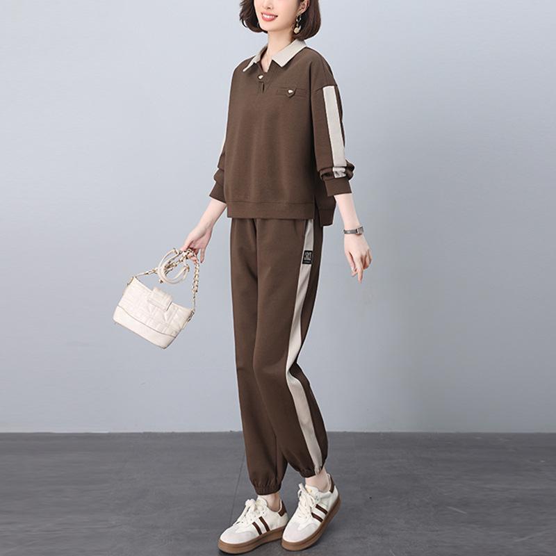 Casual Women's Spring/Autumn 2025 Sweatshirt Set: Fashionable Two-Piece, Age-Reducing Mom Outfit.