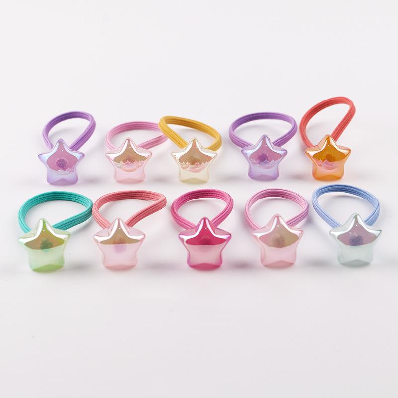 10Pcs Children's Elastic Hair Bands Candy Color Baby Girls Hair Rope Ties Ponytail Holder Rubber Band Hair Accessories Headwear