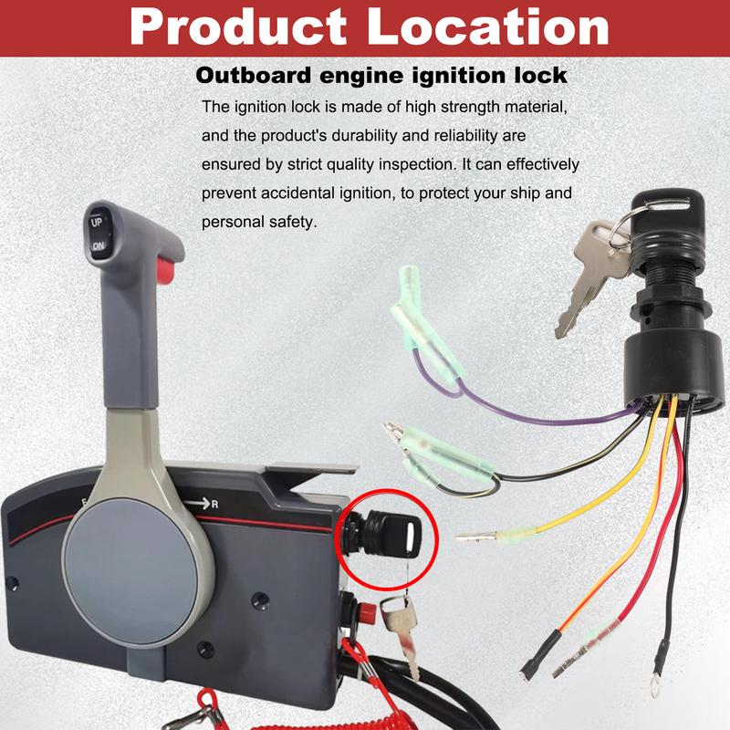 For Mercury Mariner Outboard Ignition Switch Lock Set For Control Box 40 45 50 60 90 115 150 225HP Replaces Sierra 87-17009A5