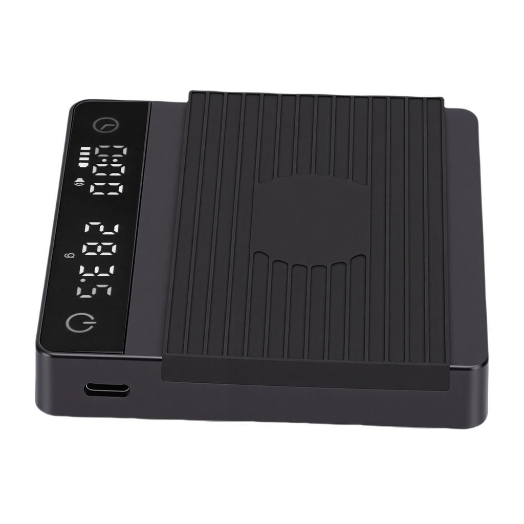Coffee Scale with Timer 0.1g High   Rechargeable Coffee Scale with Backlit Screen Anti Slip Mat Black