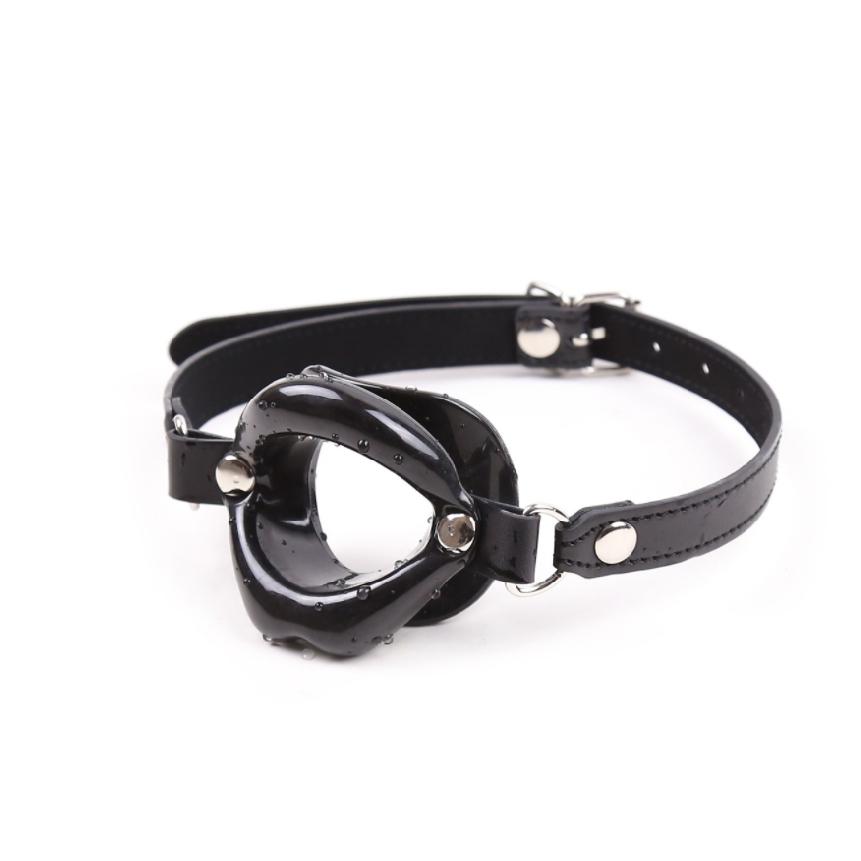 New Soft Lips Shape Mouth Gag Bdsm Open Breathable Leather Play Ball Flirting Mouth Toy Open Mouth Gag Cosplay Bondage Sex