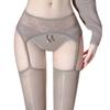 Womens Lace High Waist Glossy Ultrathin Silk Suspender Tights Crotchless Oil Shimmery Garters Belt Stockings Pantyhose