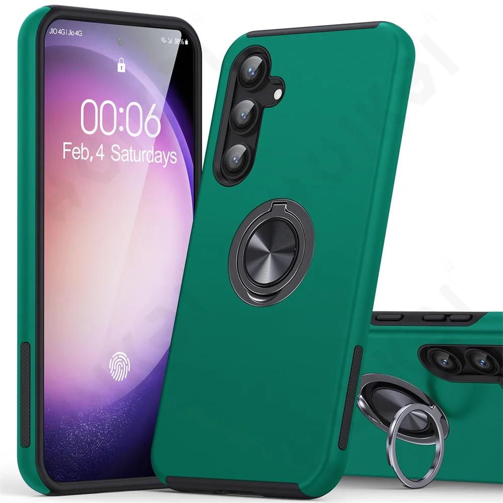 

Чехол для Samsung Galaxy S24 S23 S22 S21 Ultra FE Plus A25 A14 Degree Armor Bumper Противоударное металлическое кольцо Жесткий силиконовый чехол из поликарбоната Samsung S23