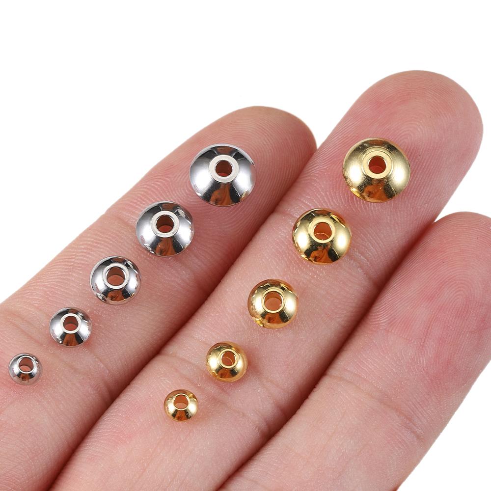 20pcs Gold Color Stainless Steel Abacus Beads for DIY Necklace Jewelry Making Stopper Spacer Beads Crimp End Beads Wholesale