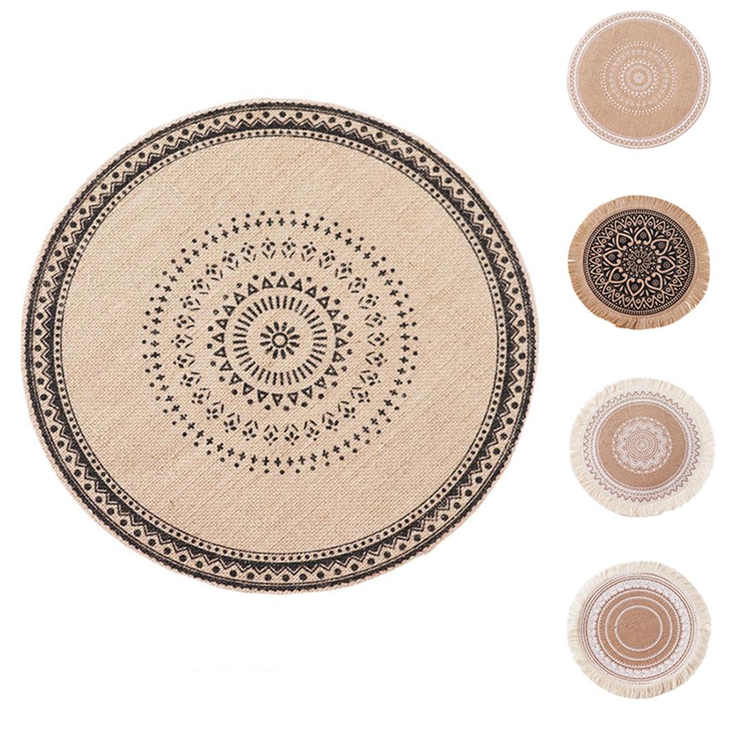 Round Embroidery Lace Table Placemat Nordic Style Non-Slip Placemat Heat Insulation Furniture Decoration Mat Coffee Cup Mats