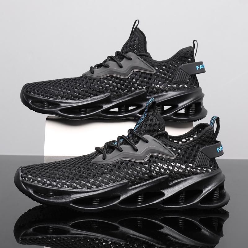 

Модные мужские сетчатые повседневные кроссовки для бега, летние легкие кроссовки на шнуровке, модные кроссовки для бега и походов, кроссовки для мужчин Zapatillas 44 чёрный