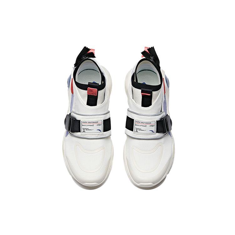 Anta Lunar Eclipse High-Top Breathable Durable Running Shoes Women sneaker White Black Purple 12946606-2