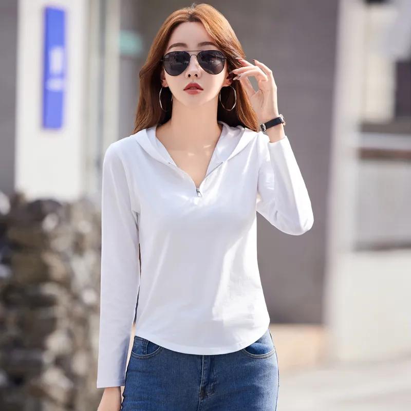 

Women Yellow Hooded Half Zip Long Sleeve Casual Top S белый