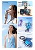 Portable USB Mini Fan with Cooling Ice Pack, Neck-Hanging Design, Digital Display, and Foldable High-Speed Feature for Outdoor Use
