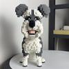 Kannte Gebaut Schnauzer Hund Modell Micro Mini Bausteine Spielzeug Perfektes Spielzeug für Haustierliebhaber Schönes Ausstellungsstück Dackel Haustier