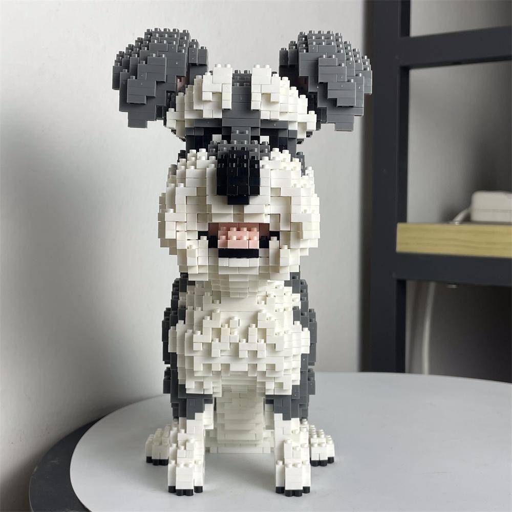 Kannte Gebaut Schnauzer Hund Modell Micro Mini Bausteine Spielzeug Perfektes Spielzeug für Haustierliebhaber Schönes Ausstellungsstück Dackel Haustier