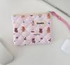 Fashion  Sanitary Napkin Storage Bags Small Cosmetic Bags Flower Pattern Zipper Coin Purses Lady Girls MakeUp Bag Key Money Bags