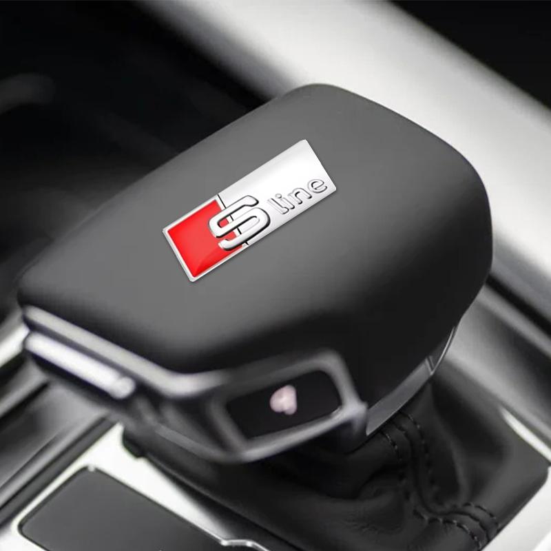 For  qwe12 3D Aluminum SLINE RS Badge Car Steering Wheel Sticker Auto Emblem Accessories TT RS3 RS4 RS5 RS6 RS7 RS8 Quattro SLINE