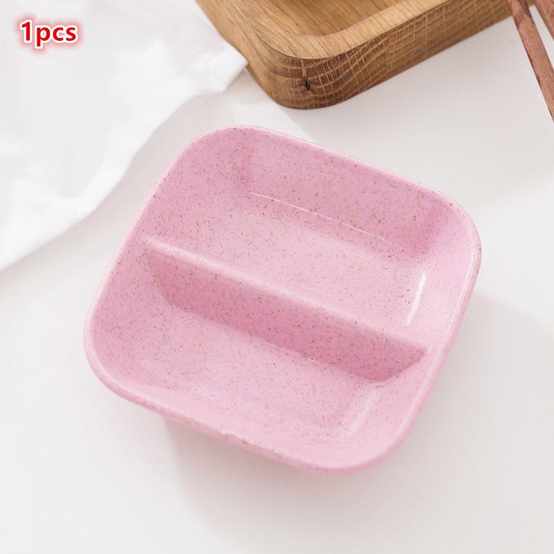 Kreativer bunter doppelter Gitter-Gewürzschale, Gewürzdip-Schale, Marmeladen-, Salat-, Saucen-, Ketchup-, Sojasaucen-, Essig-, eingelegtes Gemüse-Teller