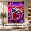 Miraculous Ladybug Tapestry, Personalized Custom Text, Wall Hanging Tapestry For Living Room Home Wall Decor