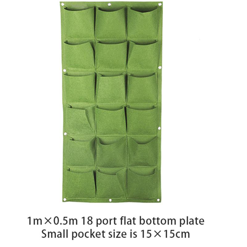 

Мешок для выращивания растений, подвесной цветочный горшок, вертикальная зеленая стена, посадка трав для садовой террасы, забора 18bags зелёный
