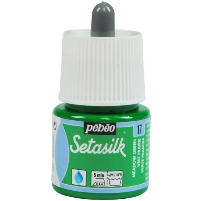 Peinture sur soie - Pébéo - SetaSilk - 45 ml - Vert Prairie - Mixte