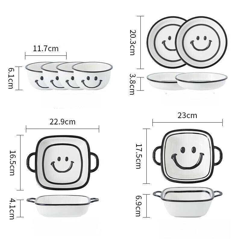 

ZISIZ Cute Ceramic Bowl Set