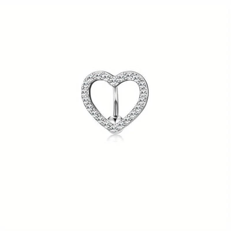 Bobisty Navel Ring 14G Heart Snake Butterfly CZ Dangling Belly Ring for Women Stunning Belly Button Piercing Jewelry