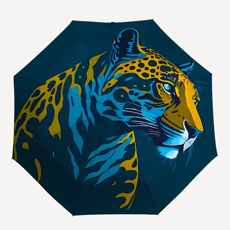 

1pc Leopard Print Automatic Open/Close Umbrella, Compact Travel Umbrella, 8-Rib Sturdy Frame - Ideal Gift for Friends yy251118066