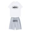 Children's Casual Jogging Set Paired With Short Sleeved Shorts Two-piece Set