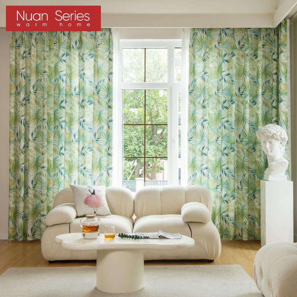 1PC Nuan Series Island Style Palm Tree Printed Curtains and Sheer Curtains for Living Room Bedroom Home Dector