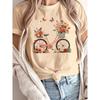Flower Butterfly Pattern Bicycle Printed Casual T-shirt Pattern Printed Round Neck T-shirt Spring/Summer T-shirt