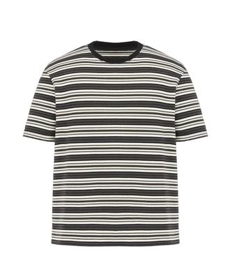 DNSR Striped Crop Half Sleeve Charcoal