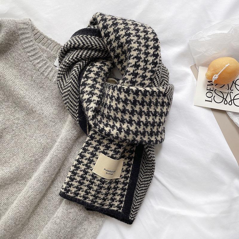 Sub-scarf women's autumn and winter new versatile student knitted wool warm scarf men's trend