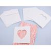 5 Cartes et enveloppe DIY blanches 13x13cm Coeur