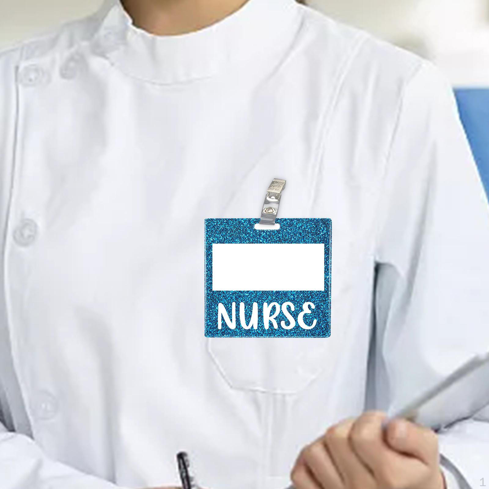 

Держатель для бейджа медсестры, горизонтальный идентификатор, идентификационная бирка с именем, декоративный акрил, модный, прочный