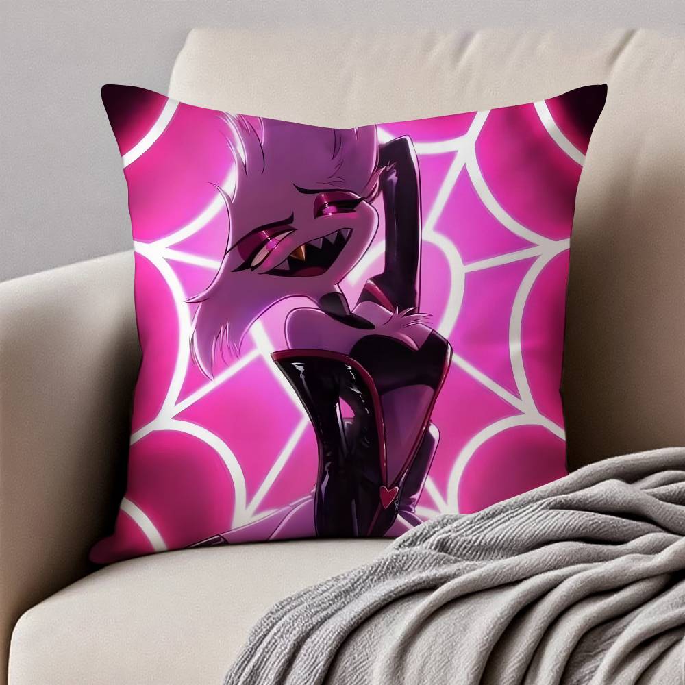 

Hazbin Hotel Pillow Case Anti-dustmite Pillowcase Invisible Zipper Silky Short Plush Sofa Cushion Cover 12x12Inch