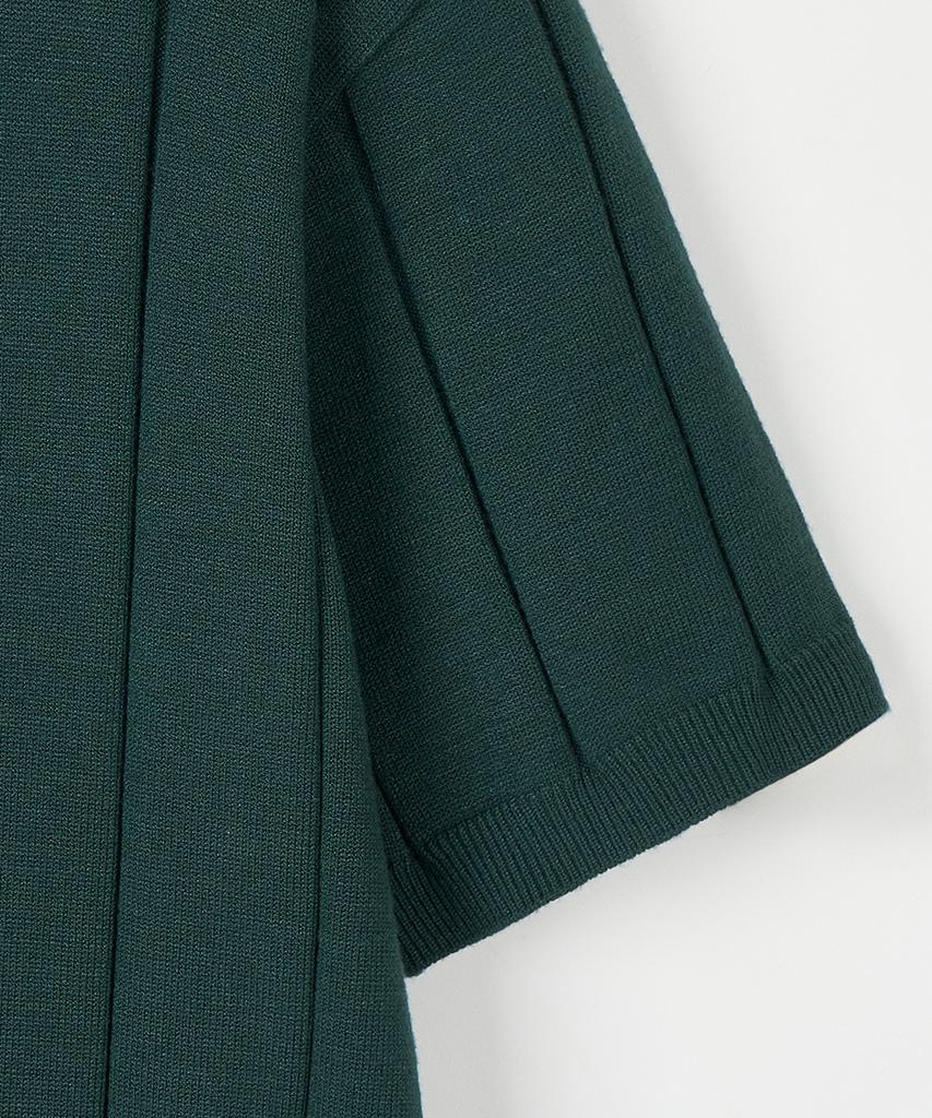 NODU Round Ribbed Short Sleeve Knit [Green]
