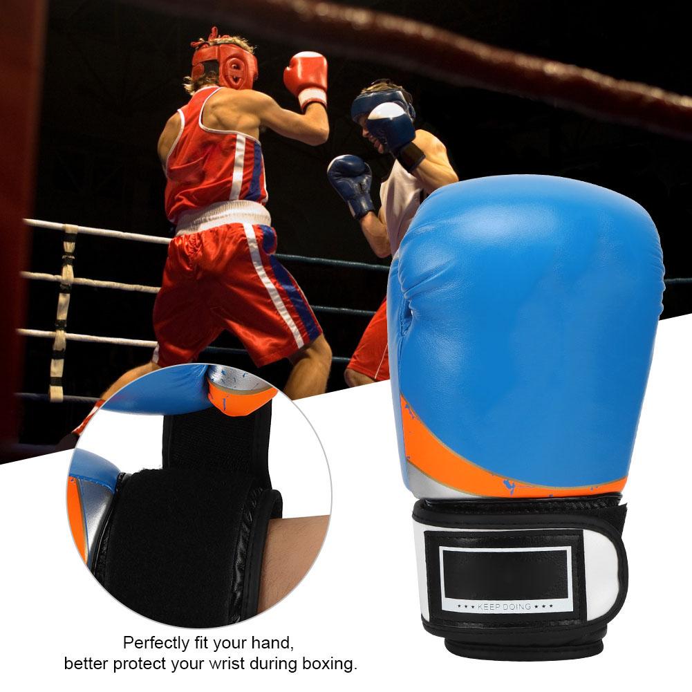 PU Leather Boxing Fighting Sparring Sandbagging Gloves Training Mitts for Children KidBlue