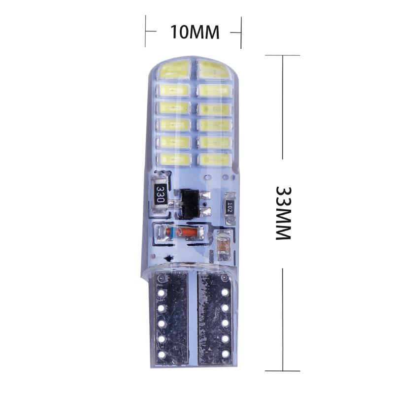 1pcs T10 W5W LED Strobe Flash Silicone Gel Light 194 168 3014 24LED LED Blink Light Bulb Clearance Lights 12V 2 Model Lights Dome Lights 6