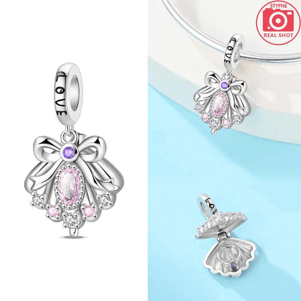 Purple Heart Wings Pink Bow Pendant Tie Love Cupid Originalcopper Beads Fit Bracelet Women Jewelry Diy Accessory Fine Gift