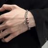 Punk Hip-Hop Metal Four Star Pendant Bracelet for Men Women Y2K Star Wrapped Zircon Hand Chain Couple Bracelet Gothic Zircon
