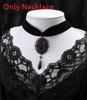 Gothic Rose Choker Necklace With Cross Chain For Women Halloween Accessories