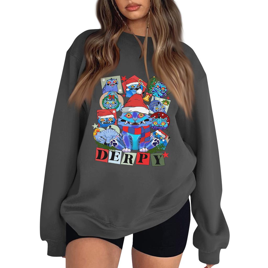 Women's Fashion Long-Sleeve Pullover Sweatshirt With Fun Movie-Themed Print