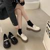 Loafers women's spring 2025 new niche design small fragrant French black British thick-soled small leather shoes