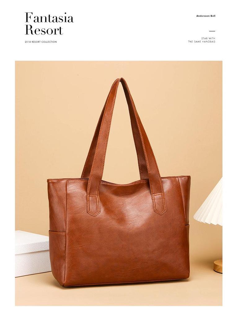 2024 Versatile Large-Capacity Soft Leather Tote Handbag