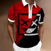 European and American Men's Clothing Summer New Loose Round Neck Funny Geometric Printing Short-sleeved POLO Shirt and Top
