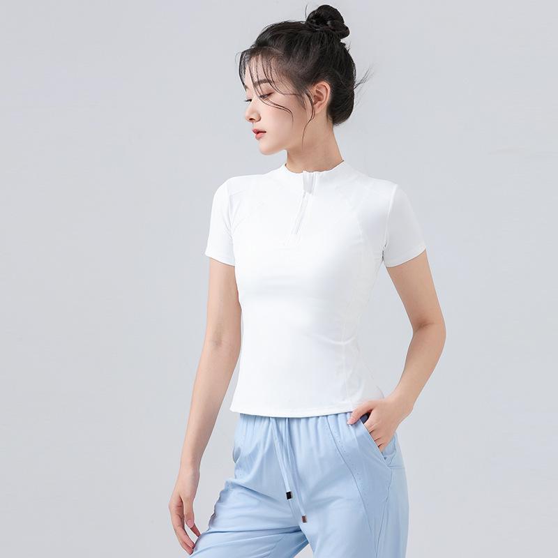 Women's 2025 Slimming Short Sleeve Yoga Top - High-End, Breathable, Flattering Fitness Wear for Summer Running