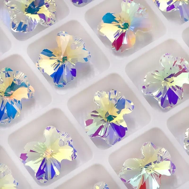 14mm AB Color Crystal Pendant Glass Beads Heart/Star/Bear Charms Beads for Jewelry Making Necklaces Earrings DIY Bracelets