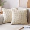 Green Soft Boho Striped Corduroy Throw Pillow Covers, Modern Farmhouse Decor for Sofa Living Room Bed Car 45x45CM Cushion Cover