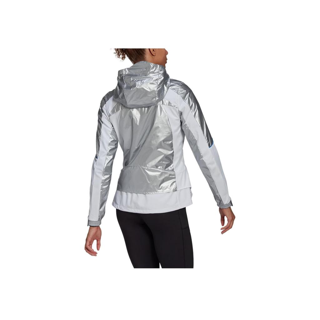 Adidas Space Jacket Running Hooded Outerwear Damen Oberbekleidung Dunkel-Silber-Metallic GN4269