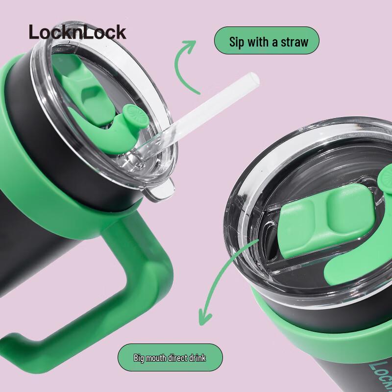 Lock&Lock 1200ml Stainless Steel Insulated Straw Mug