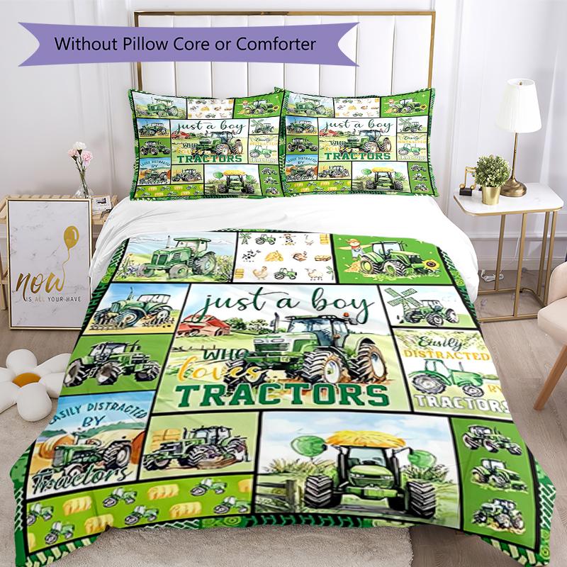 3pcs Truck Bedding Set Duvet Cover Closure Includes 1 Duvet Cover & 2 Pillowcases, Soft and Comfortable for All Seasons.