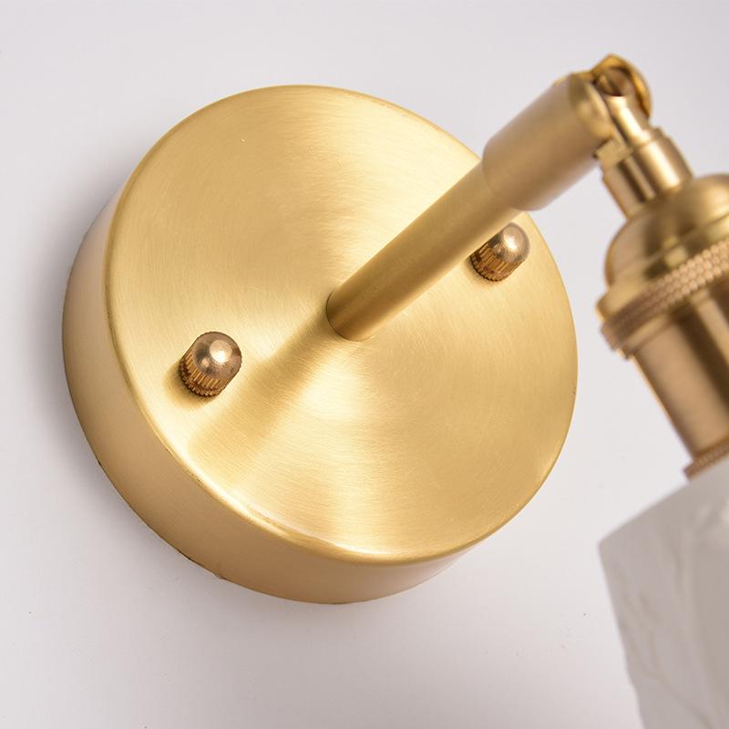 Japanese Retro Brass Wall Lamp Modern Nordic Bedside Mural Simple Bathroom Mirror Mirror Headlight